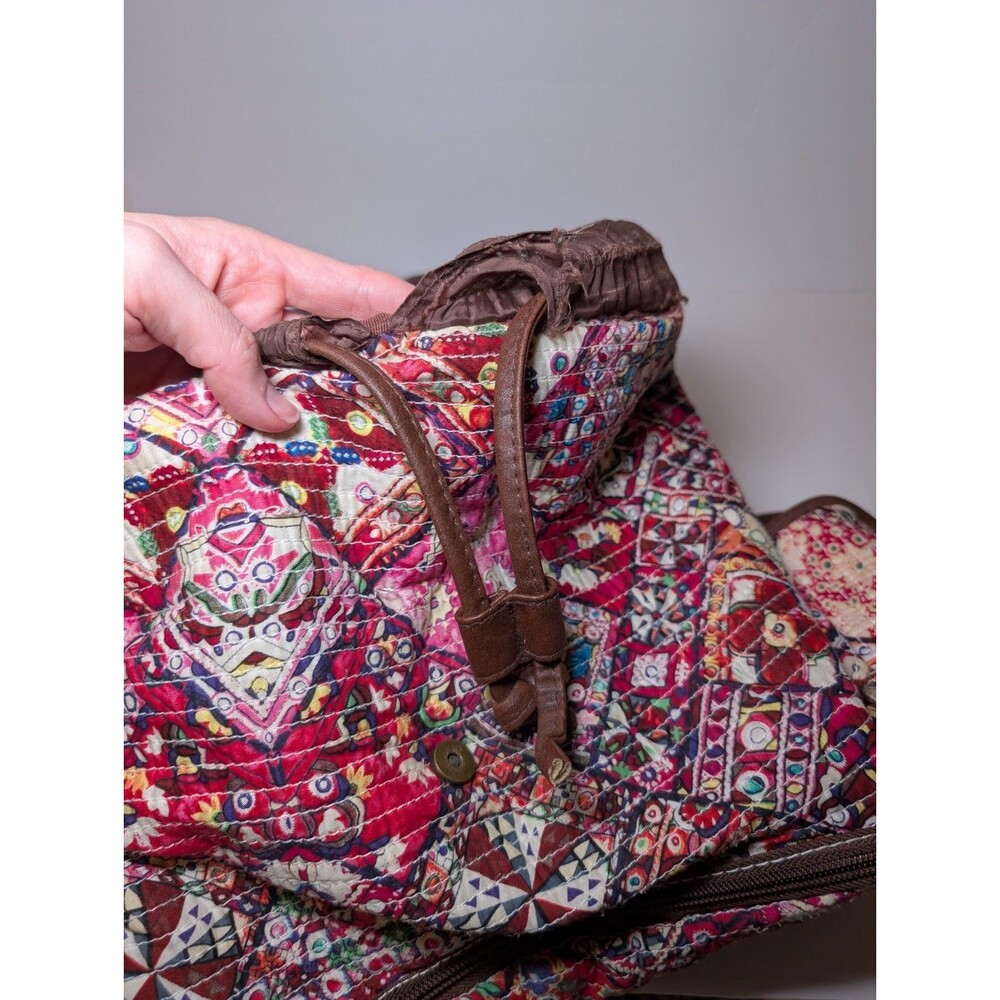 Mudd Vintage Backpack Pink/Brown/Blue/Orange with Cinch Buckle Drawstring - Picture 9 of 10